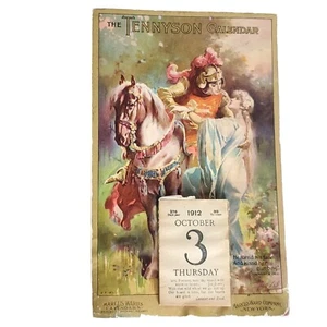 Antique 1912 Marcus Ward The Tennyson Calendar Knight Maiden Geraint & Enid - Picture 1 of 8