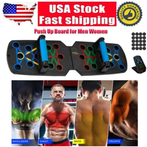 Push Up Rack Board System Fitness Workout Train Home Gym Exercise Stands For Men - Picture 1 of 9