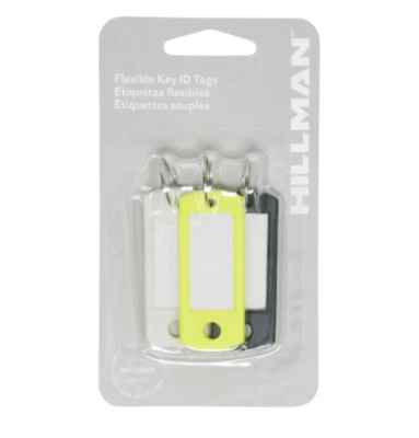 HILLMAN Flexible Key ID Tags Paper Assorted Colors Labeling Key Chain 3 pk - Image 1 of 3