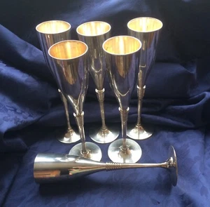 Silver Plate Servizio Bicchieri champagne (6 Bicchieri ) Bellissimi - Photo 1/12