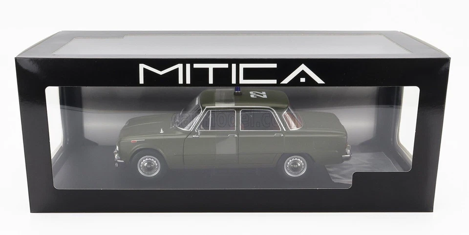 Mitica Alfa Romeo Giulia 1.6 Ti Carabinieri Roma 1963 Scala 1:18 Modellino Auto - Verde Opaco (200025-D)