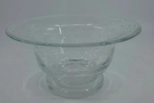 Art Glass Clear Fruit or Candy Bowl Pedestal Foot Base Bubbles 8" x 4" EUC - Picture 1 of 6