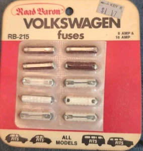 Road Baron Volkswagon (VW) RB-215 Fuses- All Models 1961 - 1970 76-1212-0 NEW - Picture 1 of 2