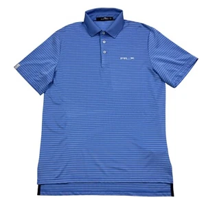 Polo RLX Ralph Lauren Herren feuchtigkeitsableitendes Golf Polo Größe S hellblau gestreift Perform - Bild 1 von 12