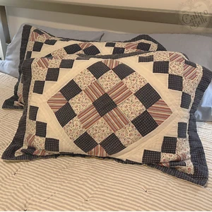 Juego de funda de almohada de tamaño estándar edredón de granja retazos cabaña rústica vintage - Imagen 1 de 7