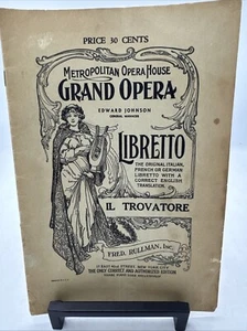 Metropolitan Opera House MET IL Trovatore Program NYC Giuseppe Verdi Trovatore - Foto 1 di 11