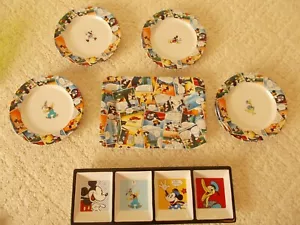 Disney Direct - Piatti a fumetti Cina 9 1/8" Paperino, Pippo, Minnie, Topolino set di 4 - Foto 1 di 8