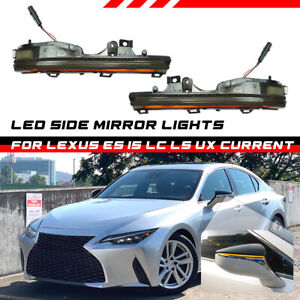 For Lexus IS 2021-2024 Smoked Sequential LED Side Mirror Lamp Turn Signal Light