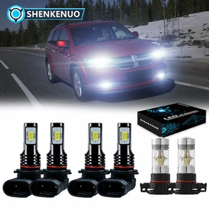 For Dodge Journey 2010-2019 - 6x 6000K LED Headlight + Fog Light Bulbs Combo Kit - Picture 1 of 12