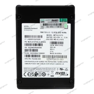 Samsung PM1735 12.8TB HPE SSD U3 Solid State Drive MZ-XL512T0 MZXL512THALA-00AH3 - Afbeelding 1 van 4