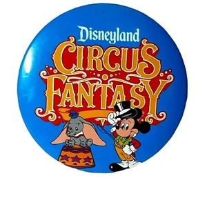 Pinback Button Disneyland Circus Fantasy Celebration 1988 Large 3" - Imagen 1 de 4
