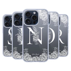 NATURE MAGICK WIT BLOEMEN MONOGRAM 2 GEL CASE HOESJE VOOR APPLE iPHONE TELEFOONS - Afbeelding 1 van 17
