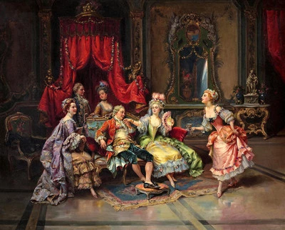 Pintura al óleo del rey Luis XV y la reina francesa arte giclee impreso sobre lienzo L795 Foto 1 de 4
