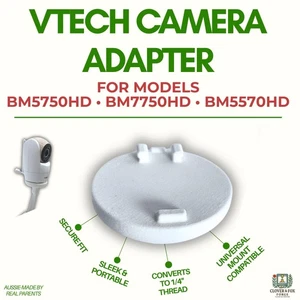 VTech BM5750HD + More Baby Monitor Tripod Adapter: 1/4" Thread, 3D Printed Mount - Picture 1 of 9