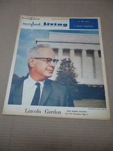 Maryland Living Magazine - Lincoln Gordon JHU President - 6 25 1967 - Bild 1 von 1