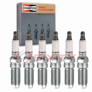 6 pc Champion Double Platinum Spark Plugs for 2004-2005 GMC Envoy XUV 4.2L vt - Picture 1 of 5