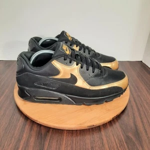 Nike Air Max 90 Essential Mens Size 10.5 Shoes Black Gold Athletic Sneakers 2016 - Picture 1 of 11