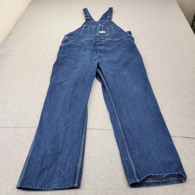 Macacão masculino Round House 42x32 azul denim fazendeiro babadores medida 44x31 - Imagem 1 de 4