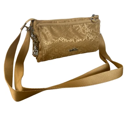 KIPLING Schulter Handtasche Gold Damen Crossbody Affe Anhänger Monogramm langer Riemen - Bild 1 von 4