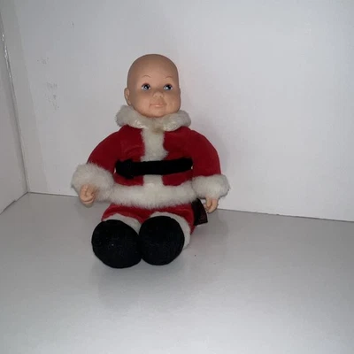 Vintage 1999 Anne Geddes African American Baby Santa Claus Doll 9” - Image 1 of 4