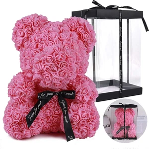 Teddy Blumenbär Rose Teddybär 10 cm Rosenbär Hochzeit Party Dekoration Gif - Bild 1 von 19