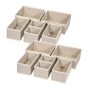 12 Pack Foldable Cloth Storage Box Closet Dresser Drawer Organizer Fabric - Picture 1 of 8