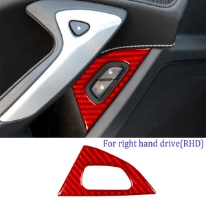For Chevrolet Corvette C7 2014-19 RHD Co-pilot Door Lock Switch Cover Red Carbon - Picture 1 of 14