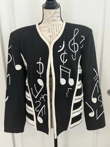 Spirit Creations Women’s Music Note Theme Jacket Coat Bandleader - Size Medium - Picture 1 of 11