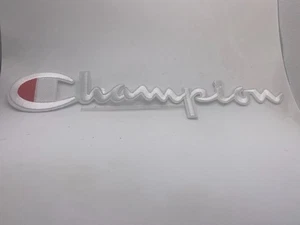 CAMPEÓN NUEVO BORDADO EMPRESA HIERRO EN NOMBRE PARCHE ETIQUETA 2 X 10-1/2 - Imagen 1 de 1
