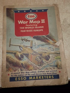 MAPA DE COLECCIÓN ESSO GAS SEGUNDA GUERRA MUNDIAL CON FORTALEZA ISLA MUNDIAL EUROPA - Imagen 1 de 3