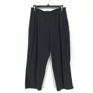 Lands' End High Rise Cropped Pants Women's Medium / 10-12 Black Cotton Casual - Picture 1 of 10