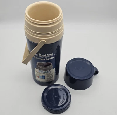 Aladdin 1984 950 ml cuarto de galón botella térmica fría y caliente irrompible boca ancha de colección Foto 1 de 4