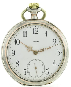Omega offene Herrentaschenuhr 2 Deckel 800 Silber wohl Kal. 19 51,5mm ca. 91g - Bild 1 von 6