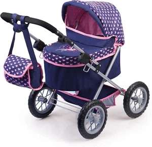 New Design Trendy Dolls Pram, Foldable, Height-Adjustable Handle, Blue, Pink - Picture 1 of 6
