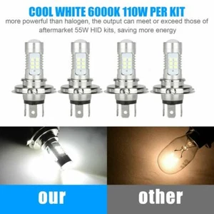 4x H4 9003 HB2 LED Headlight Bulbs Conversion Kit High Low Beam Replace Halogen - Picture 1 of 9