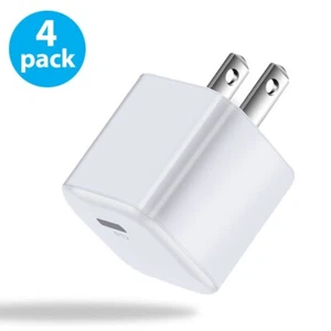 4-Pack 20W USB C Wall Charger Block For iPhone 11/12/13/14/15/Pro Max, XS/XR/X - Picture 1 of 5