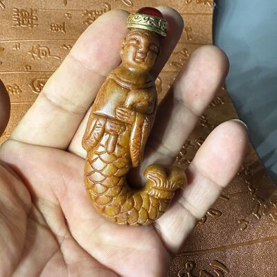 China antigua, jade exquisito, talla manual pura, jade hetiano de jadeíta, botella de tabaco  Foto 1 de 4