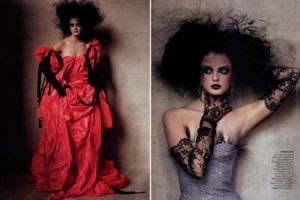 2004 Irving Penn Lisa Cant revista editorial 4 páginas magia en el maquillaje - Imagen 1 de 2