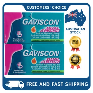 Gaviscon Dual Action Chewable Tablets 2 x 48 Count - Picture 1 of 2