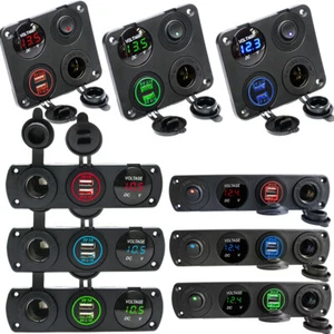 Dual USB Car Cigarette Lighter Socket Splitter Power Adapter Charger Outlet 12V - Picture 1 of 15