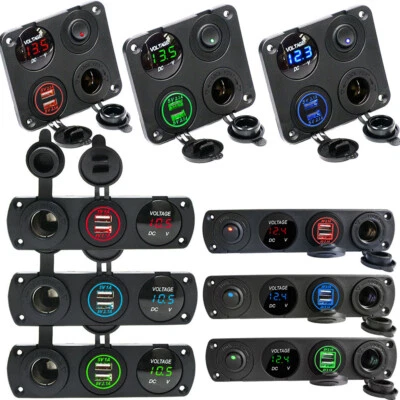 Dual USB Car Cigarette Lighter Socket Splitter Power Adapter Charger Outlet 12V - Image 1 of 4