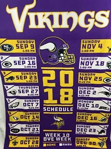Minnesota Vikings Northwest NFL Football 2018 Schedule 60x80 Throw Blanket - Picture 1 of 8