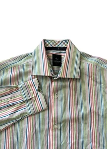 Tailorbyrd gestreiftes Hemd mit Button-Down-Kragen Large grün blau lila Baumwolle - Bild 1 von 9