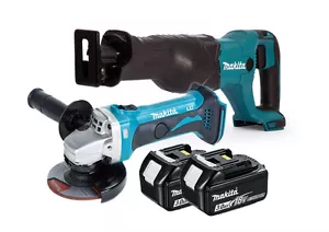 Makita Angle Grinder Reciprocating Saw Batteries 1 DGA452Z 1 DJR186Z 2 BL1830 - Picture 1 of 8
