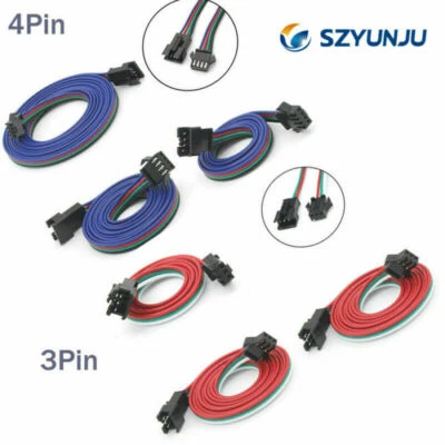 3 pin 4pin Extension Cable Line Connector for WS2811/WS2812B/RGB LED Strips - Image 1 of 4