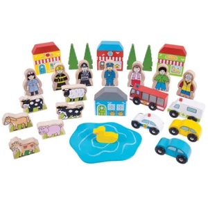 Juego de accesorios Bigjigs Rail madera en tierra accesorios ferroviarios de tren - Imagen 1 de 3