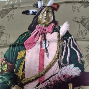 HERMES Carre70 Pani la Shar Pawnee Silk Scarf Kermit OliverRare Color :JPN - Picture 1 of 10