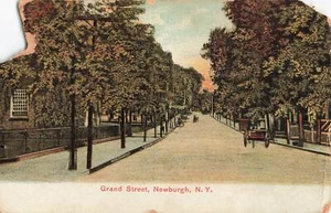 Newburgh New York NY Grand Street cartolina d'epoca di fabbricazione tedesca - Foto 1 di 2