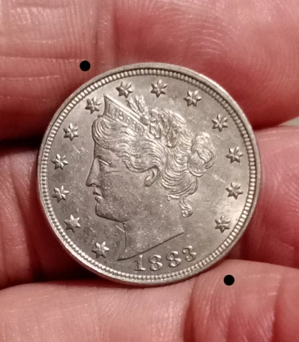 1883 Liberty Nickel, Without Cents. Nice 140 Year Old Coin Cover