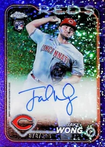 2024 TOPPS CHROME REFRACTOR ROOKIE AUTO #RA-JAW JAKE WONG PURPLE SPECKLE /299 - Picture 1 of 2
